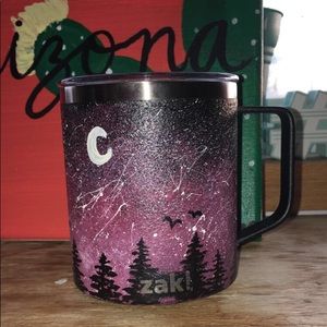 hand painted coffee cup with transportable lid